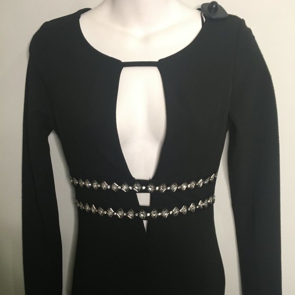 Boutique - Black Studded Pencil Dress - Item#90 - Picture 6 of 11